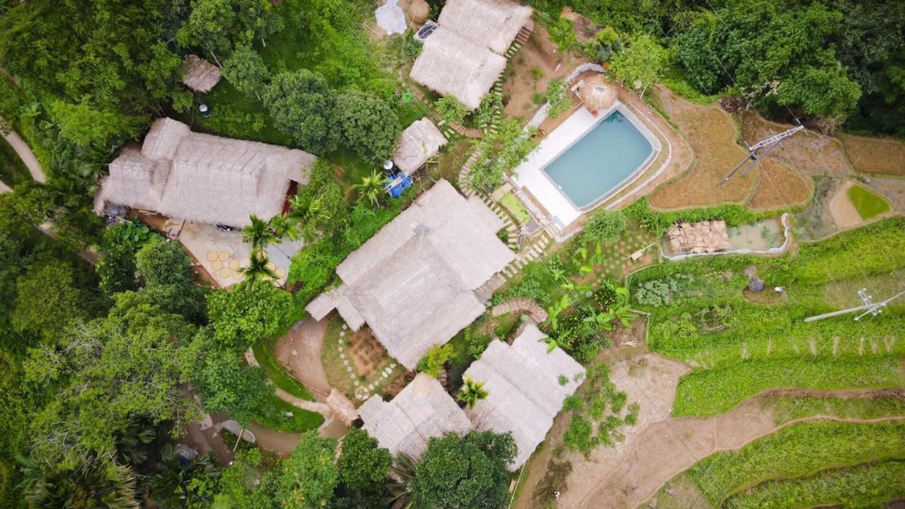Puluong Bamboo Villa Huong Ba Thuoc Exterior photo